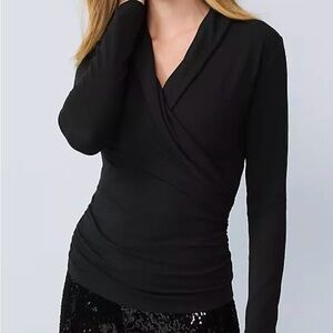 Ann Taylor Shaw Collar Wrap Top NWT